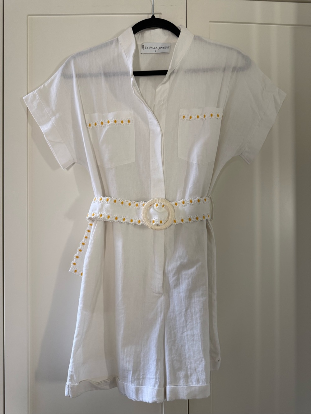 By Paula Junyent White Daisy-Trim Romper